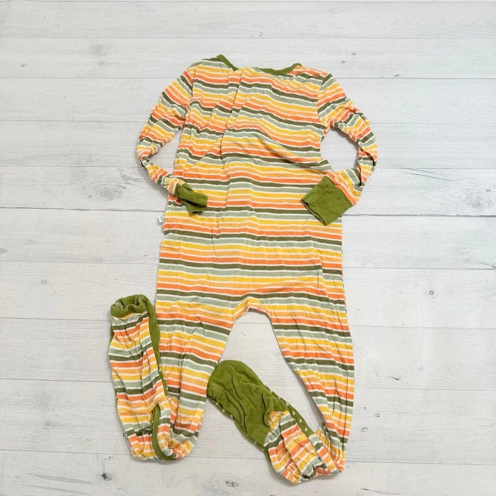 Posh Peanut toddler one piece footed sleeper‎ stripes *PLAY* 3T